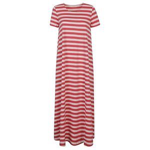 APUNTOB Striped Crew Neck Maxi Dress Women PINK Dresses